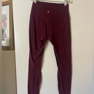 Burgundy lululemon full length pant
